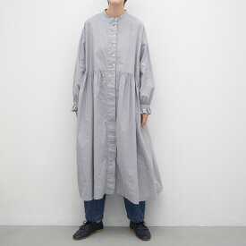 [公式ストア] tukuroi by SUN VALLEY ツクロイ / 製品染め 綿麻平織 フリル袖 シャツワンピース