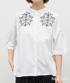 【SALE40%off】[公式ストア] tukuroi by SUN VALLEY ツクロイ / 平織 モチーフ刺繍 ・ ライン刺繍 スタンドシャツ