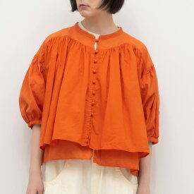 【SALE30%off】[公式ストア] tukuroi by SUN VALLEY ツクロイ / 製品染め 綿麻 平織 ボリューム ブラウス
