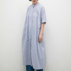 【SALE30%off】[公式ストア] tukuroi by SUN VALLEY ツクロイ / 製品染め 綿麻 平織 ドルマン ワンピース