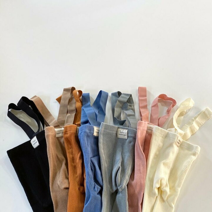 イエロー M サスペンダー付きレギンス ブレース付きタイツ ベビーレギンス 61 Off サスペンダー付きレギンス