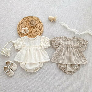 赤ちゃんセットアップ チェックセットアップ レースブルマセットアップ ベビーブルマ ベビー服 女の子 海外子ども服 ベビーセットアップ 赤ちゃん ベビーロンパース かぼちゃパンツ プチ