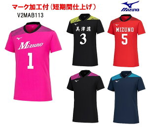 ≪3ヶ所強力昇華防止マーク付き≫mizunoミズノジュニア /メンズ/レディース/ユニセックス  バレーボール ユニフォーム「半袖ゲームシャツ」 V2MAB113
