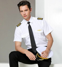 パイロット 機長 ハロウィン 仮装 メンズシャツ ハロウィン コスプレ 衣装ブラウス ハロウィン 衣装ワイシャツ 紳士服ハロウィーン衣装 ハロウィン仮装 空軍 飛行士 職業コスプレ プロ服スーツシャツ 半袖 長袖 ネクタイ コスプレ発表会 学園祭 文化祭ネクタイ小物キャプテン
