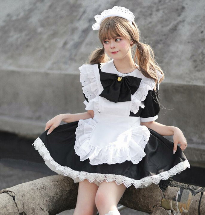 楽天市場】メイド服 ハロウィン コスチューム 半袖ワンピース＋ 