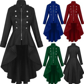 大人用コスチューム レディース ロングコート 女性ジャケット イレギュラ ー ダンス衣裳 舞台衣装 燕尾服 中世紀欧風 女王様 貴族 伯爵 マジシャンコート魔術師コスプレ ステージ衣装 ハロウィンコスチューム パーティー 舞台劇 学園祭 お芝居 舞台衣裳 仮装 変装 イベント