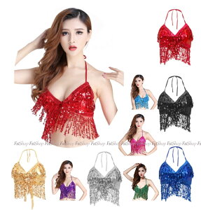 ベリーダンス トップス 衣装 ブラトップ スパンコール フリンジ付き タッセル ベリーダンス 衣装 トップス へそ出し ショート丈 セクシー コスチューム ステージ衣装 ダンス衣装 belly dance ア