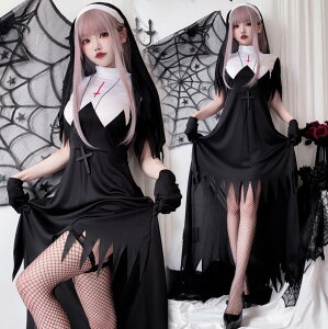 ハロウィン シスター 仮装 衣装 コスプレ コスチューム 大人用 牧師 ハロウィン 宣教師 レディース 修道女ドレス コスプレ衣装 コス 女性 大人 ハロウィン衣装 文化祭 大きいサイズ ハロウィ