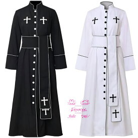 ハロウィンコスチューム 大人コスプレ衣装cosplay 牧師ロング丈コート 司祭服 牧師服 ジャケット祭司メンズ 教会 聖職者 舞台衣装 中世ルネサンス 女性用バンパイア 大人用クリスマス衣装パーティー舞台劇 学園祭 お芝居 仮装 変装 イベント忘年会 新年会 お遊戯ハロウィーン