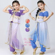 子供用ベリーダンス衣装セットアップ 2点セット女の子ステージ衣装キッズ練習用ダンス衣装 アラビアン ア…