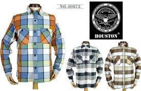 【40%OFF】【HOUSTON ヒューストン】ヘビービエラ ブロックチェックシャツ NO.40873【メール便不可】