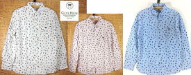 【GLOVE HOUSE】ボタンダウンシャツ オックスフォード スニーカープリント柄【メール便対応】