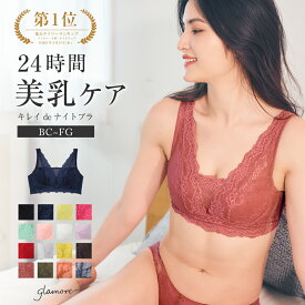 ナイトブラ 総レース 昼夜兼用 揺れない 育乳ブラ ノンワイヤー ブラジャー 痛くない キレイdeナイトブラ リラックス 大きいサイズ 昼夜兼用 育乳 下着 女性 グラモア glamore 単品 FT0260【初回返品交換0円】【送料無料】