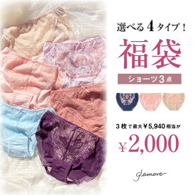 タイプが選べるショーツ3枚入り福袋 3枚セット おまかせ Mサイズ Lサイズ レディース パンツ Tバック 下着 女性 福袋 福袋祭 glamore グラモア FT1009 返品交換不可