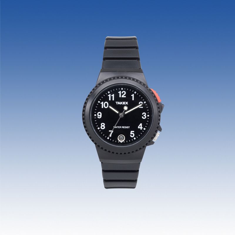 アナログ時計に小電力ワイヤレスの押しボタンを搭載 新型の腕時計送信機です 腕時計送信機 4周波切替対応型 竹中エンジニアリング 話題の人気 TXF-111 BL TAKEX 新しいブランド