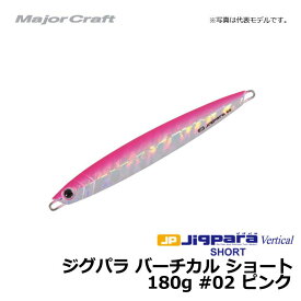 メジャークラフト　ジグパラ バーチカル ショート 180g ピンク / メタルジグ　【釣具　釣り具】