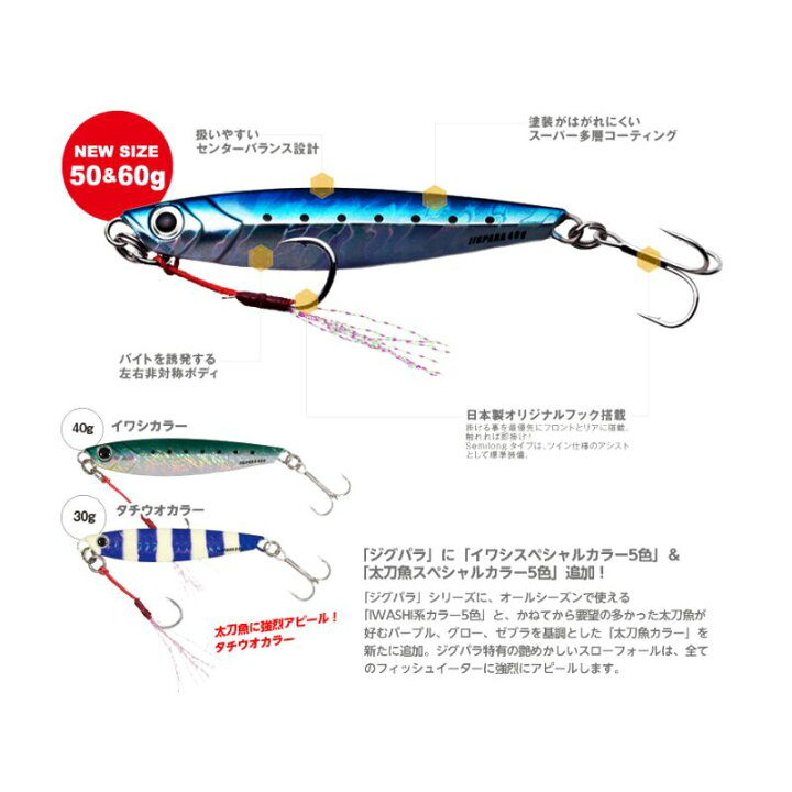 楽天市場 メジャークラフト ジグパラ 30g オールグロー ショアジグ ジグ お買い物マラソン 釣具 釣り具 釣具のfto