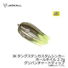 ジャッカル(Jackall)　JKタングステンカスタムシンカー ホールネイル 2.7g グリパンチャートティップ　【釣具　釣り具】