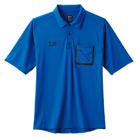 ダイワ(Daiwa)　DE-57008 ストレッチショートスリーブ ポケット付きポロシャツ XL ブルー / 半袖 ポロ　　【釣具　釣り具】