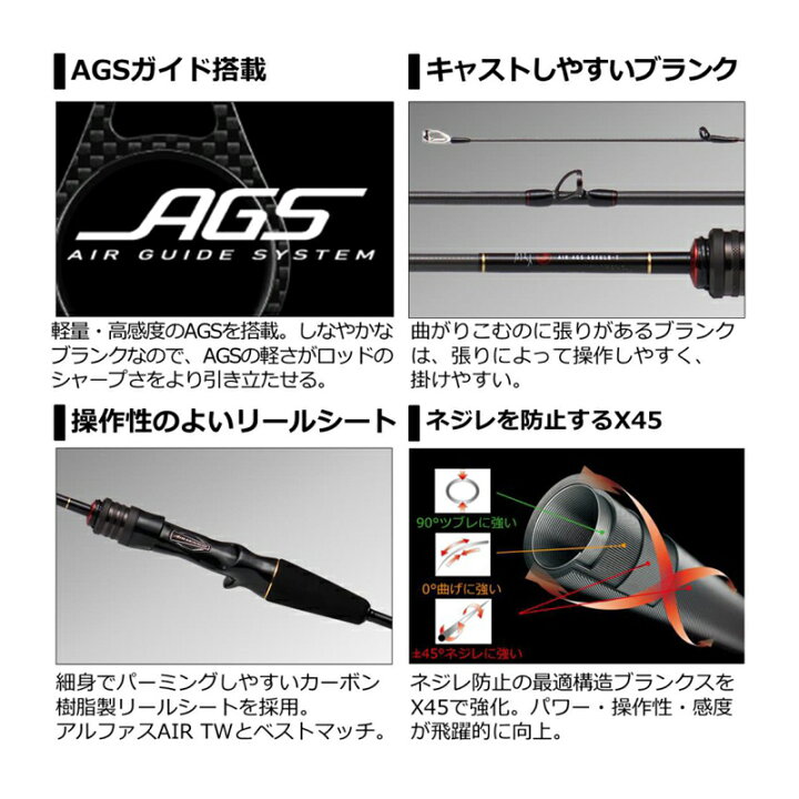 楽天市場】ダイワ(Daiwa) 月下美人 AIR AGS 60XULB-T・R / アジング 