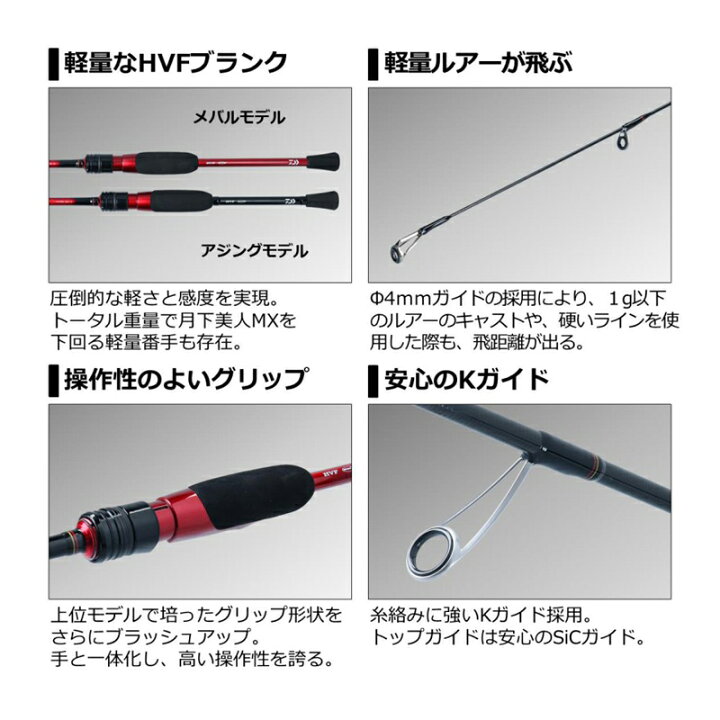 楽天市場】ダイワ 月下美人 メバル 610L-S・N / アジング メバリング 