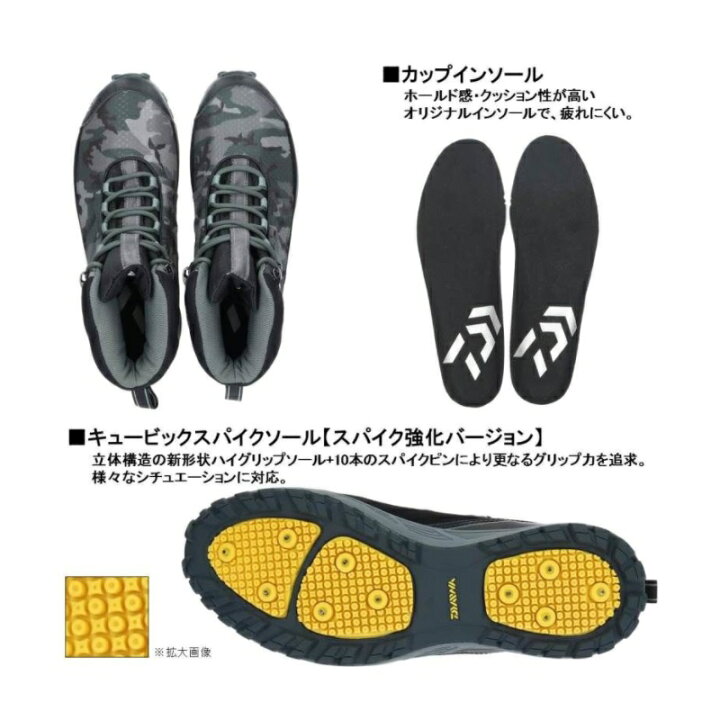 ダイワ スパイクシューズ DS-2101QS 27.0cm ブラック/イエロー ダイワ 