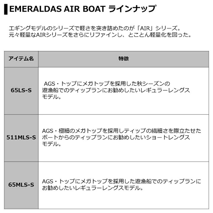 楽天市場】ダイワ エメラルダス AIR BOAT 511LS-S【在庫限り特価 