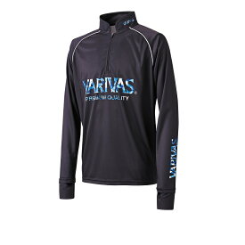 バリバス　VAZS-23 ドライハーフジップ長袖 M ブラック　【釣具　釣り具】