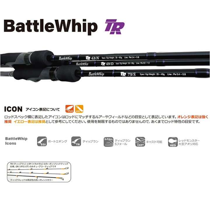 楽天市場】ヤマガブランクス 22バトルウィップ TR 63/N ティップラン 