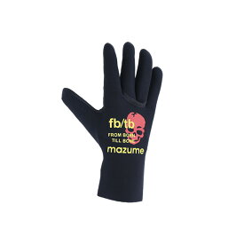 オレンジブルー　MZGL-F650 mazume ネオプレーングローブ 650 LL ブラック×イエロー　【釣具　釣り具】