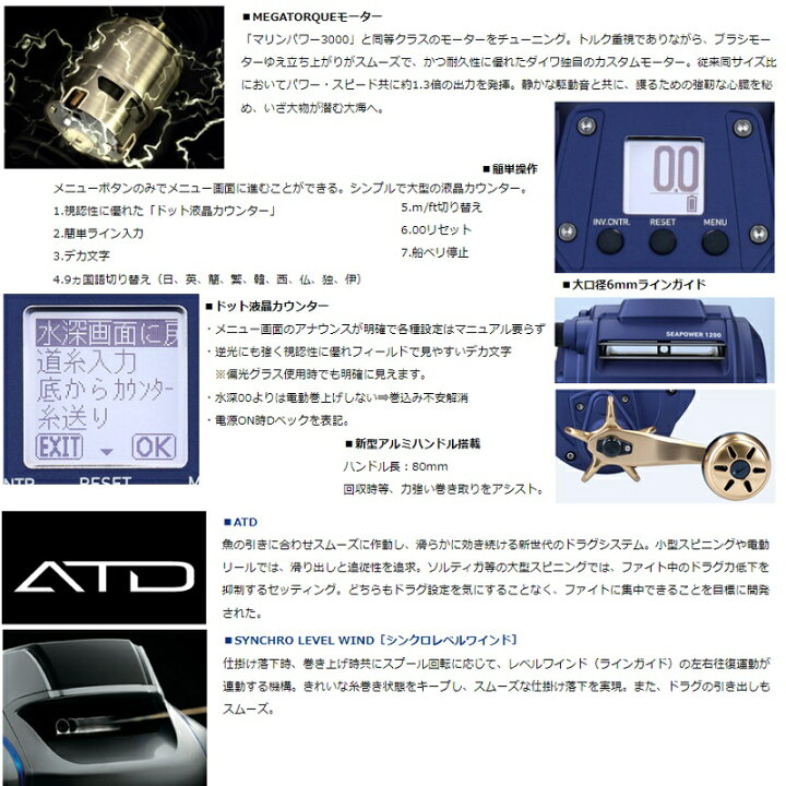 ダイワ 製品 2023 -DAIWA PRODUCTS- ダイワ 23 シーパワー 1200 2023年新製品 