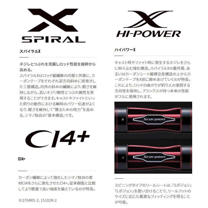 楽天市場】シマノ 23スコーピオン 2704RS-2 / スピニングモデル ロッド 