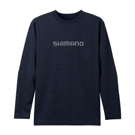 シマノ　SH-011V コットン ロゴ ロングスリーブ 2XL ネオネイビー