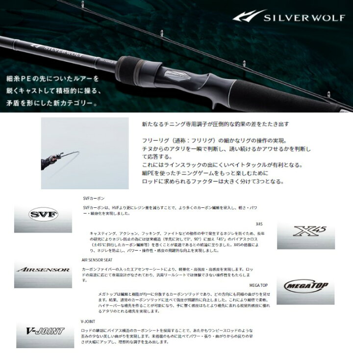 楽天市場】ダイワ シルバーウルフMX 82ML・Q / チニング ロッド 竿 