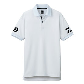DE-7906　半袖ポロシャツ　ホワイト×ブラック　XL　　【釣具　釣り具】