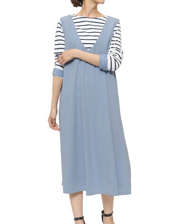 楽天市場】【17%OFFクーポン☆】ジャンパースカート Vネック 