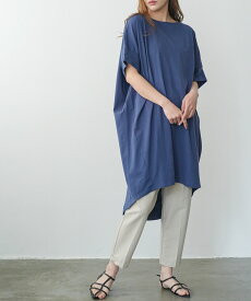 【15%OFFクーポン☆】モモンガBIGワンピース 綿100% Tシャツ ワンピース ゆったりサイズ 半袖 クルーネック ひざ丈 チュニック カットソー M L レディース 春 夏 秋 ミリアンデニ