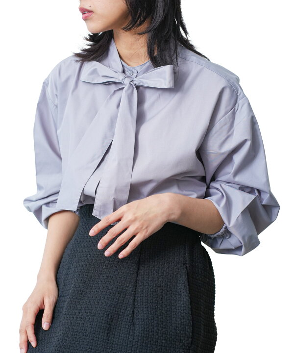 楽天市場】【20%OFFクーポン☆】リボンタイブラウス バルーンスリーブ 