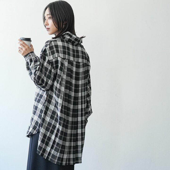 楽天市場】【17%OFFクーポン☆】チェックバックタックシャツ サイド 