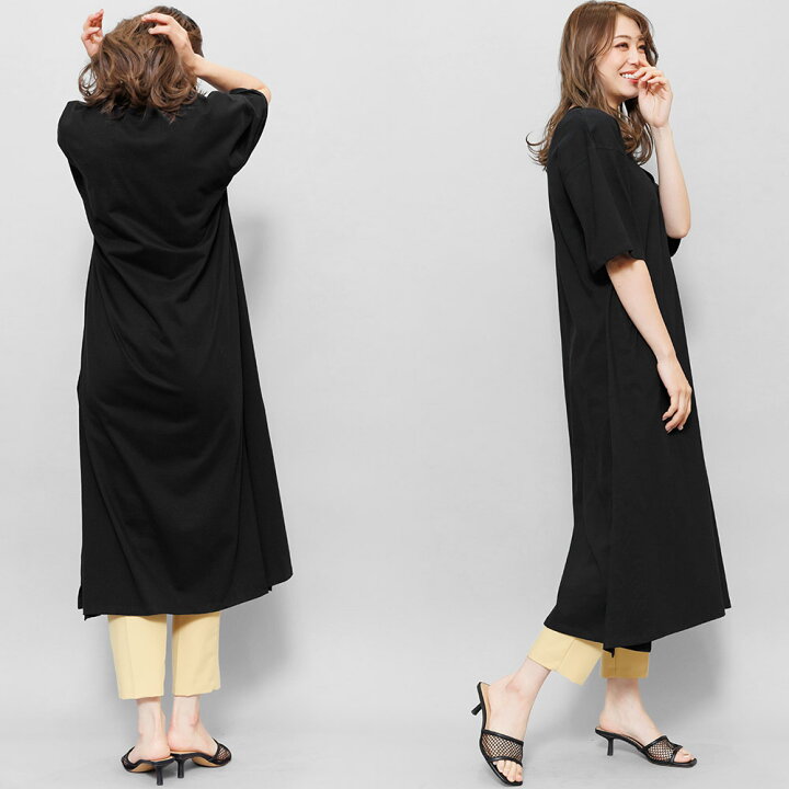 楽天市場】【15%OFFクーポン☆】綿100%ディープサイドスリットTシャツ 