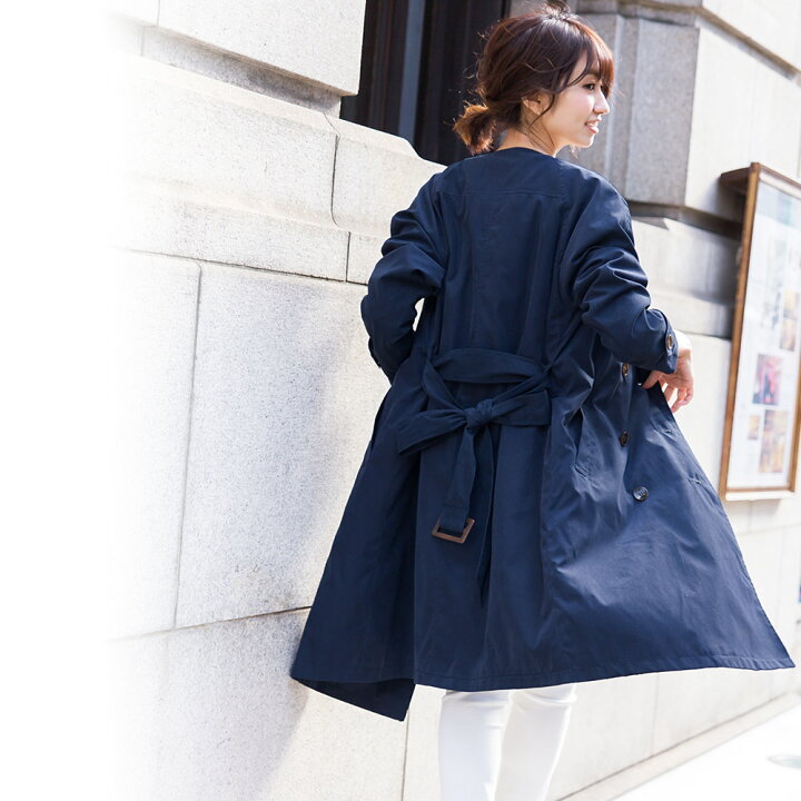 楽天市場】【20%OFFクーポン☆】ノーカラートレンチコート スプリング  