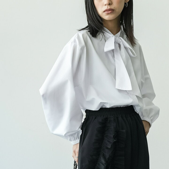 楽天市場】【20%OFFクーポン☆】リボンタイブラウス バルーンスリーブ 