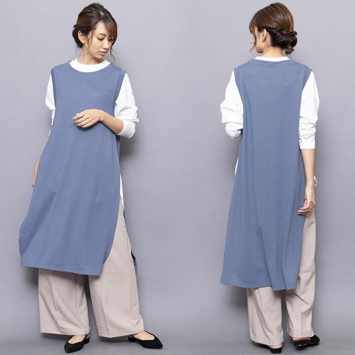 楽天市場】【17%OFFクーポン☆】ロングニットベスト ストレッチ起毛 