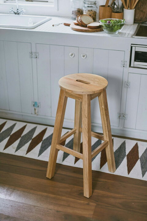 楽天市場】【1脚単品】オーク材 ハイスツール 高さ70cm 木製 