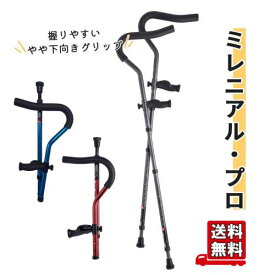 杖 松葉杖 プロトワン シンプル 折りたたみ 140cm 150cm 160cm 170cm 175cm チャコールグレー ブルー レッド ミレニアル・プロ （2本組） 人気 おすすめ 使いやすい おしゃれ シンプル