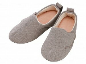 靴 室内用 介護シューズ 徳武産業 綿素材 グレー 紫 S M L LL 3L 3E 4E 両足販売 両足 スリットベルト 両足販売 おすすめ 抗菌 防臭加工 履きやすい 安心 安全