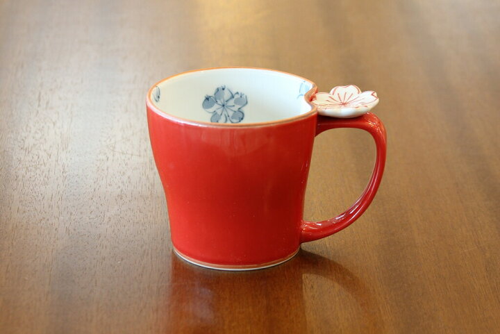 楽天市場 マグカップ 桜 赤 母の日 誕生日 プレゼント 有田焼 かわいい おしゃれ コーヒー コーヒーカップ 有田焼 山忠