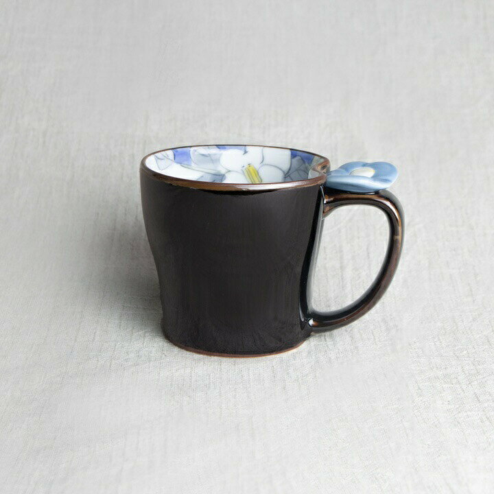 楽天市場 マグカップ 花 青 母の日 誕生日 プレゼント 有田焼 かわいい おしゃれ コーヒー コーヒーカップ 取っ手 有田焼 山忠