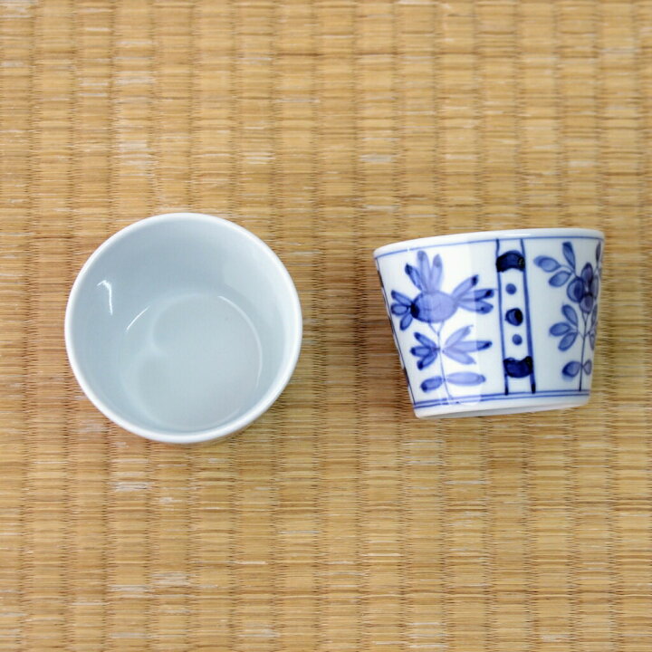 楽天市場 そばちょこ 小鉢 有田焼 送料無料 蕎麦猪口 そば猪口 蕎麦ちょこ 猪口 陶器 柄 無地 かわいい おしゃれ オシャレ モダン 青 白 ブルー 花 シンプル 酒 日本酒 有田焼 山忠