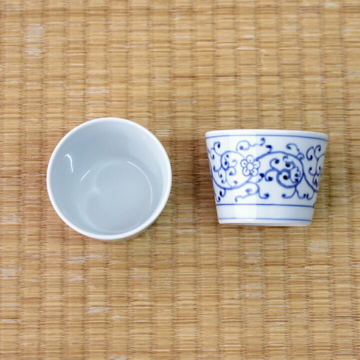 楽天市場 そばちょこ 小鉢 有田焼 送料無料 蕎麦猪口 そば猪口 蕎麦ちょこ 猪口 陶器 柄 無地 かわいい おしゃれ オシャレ モダン 青 白 ブルー 花 シンプル 酒 日本酒 有田焼 山忠